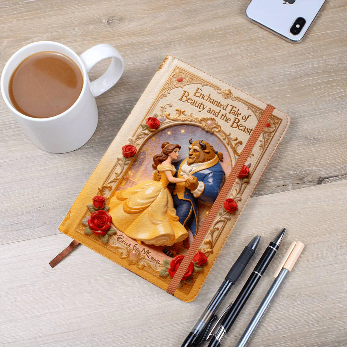 DSNY Tale As Old As Time - Personalized Leather Journal - Gift For Couple, Fan Movies HH01 - Image 6