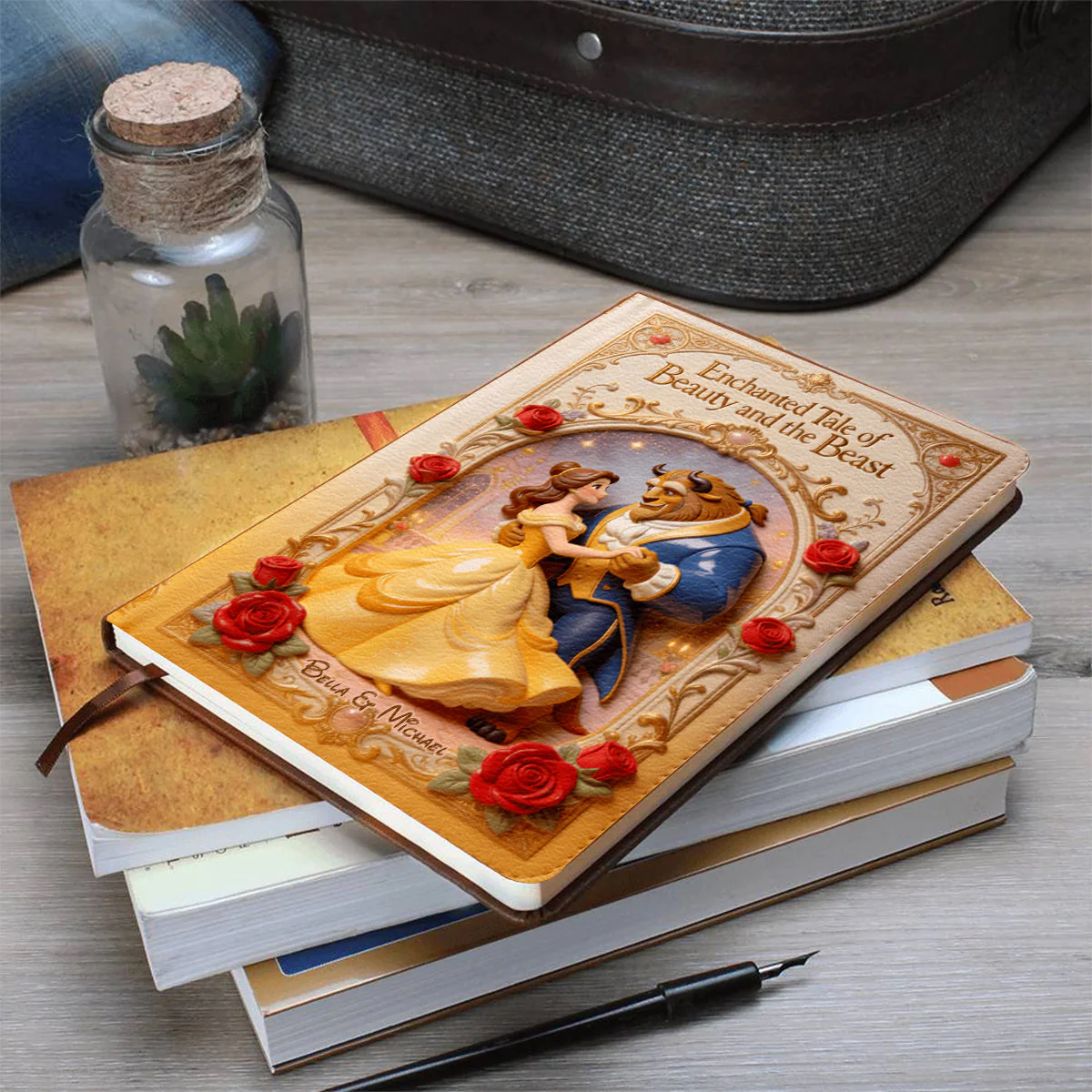 DSNY Tale As Old As Time - Personalized Leather Journal - Gift For Couple, Fan Movies HH01 - Image 7