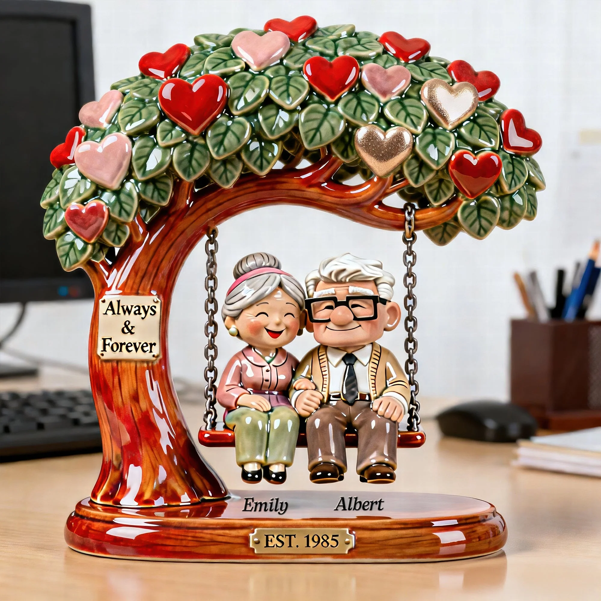 DSNY Together Forever - Personalized Custom Shaped Acrylic Plaque - Gift For Couples, Movie Fans NL122