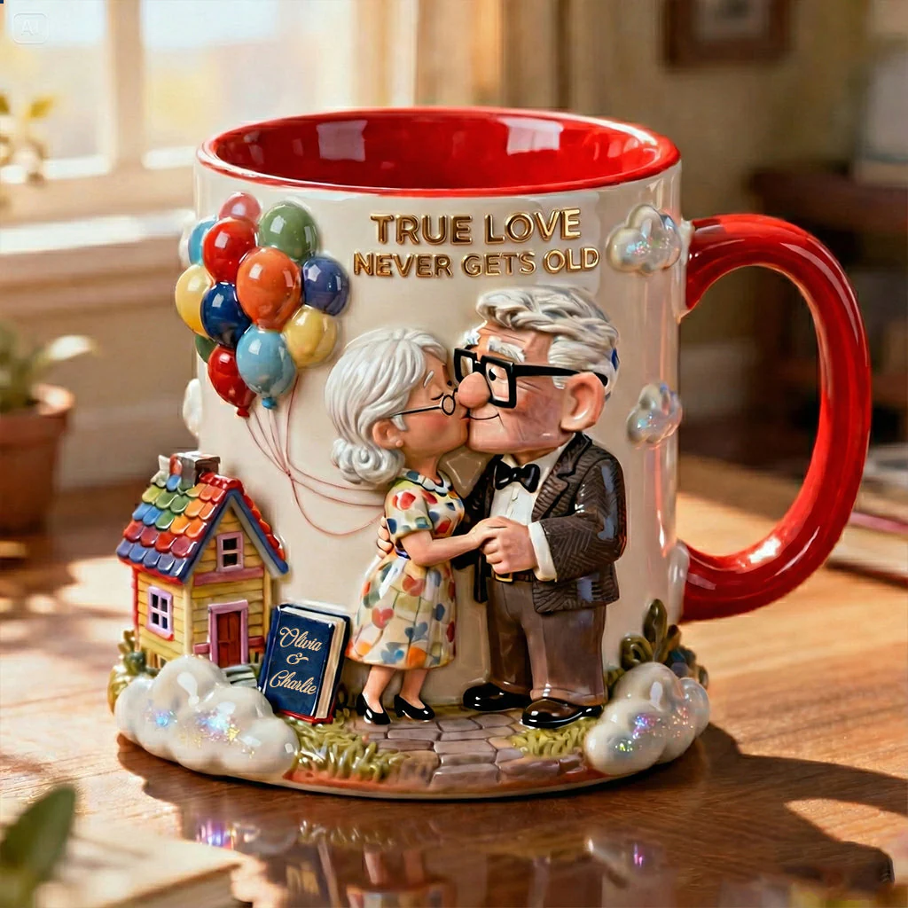 DSNY True Love Never Gets Old - Personalized Accent Mug - Gift For Couple, Fan Movies HH01
