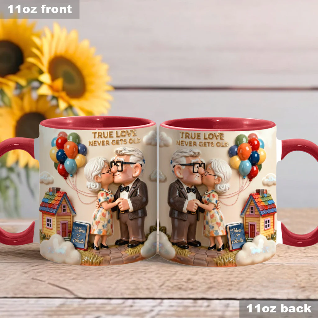 DSNY True Love Never Gets Old - Personalized Accent Mug - Gift For Couple, Fan Movies HH01 - Image 3