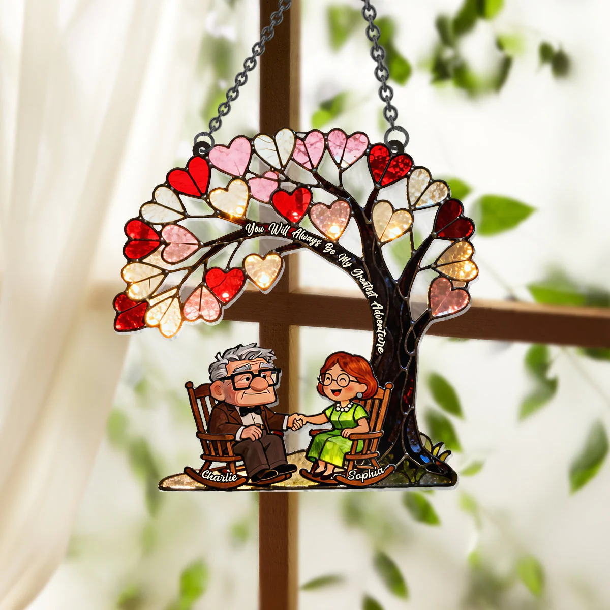 DSNY You Are My Greatest Adventure - Personalized Window Hanging Suncatcher - Gift For Couples NL122 - Image 2