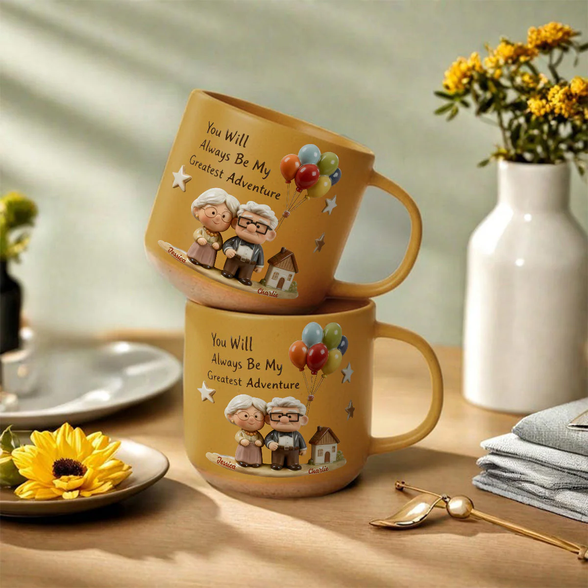 DSNY You Will Always Be My Greatest Adventure - Personalized Pottery Mug - Gift For Couples, Movie Fans NL122 - Image 8