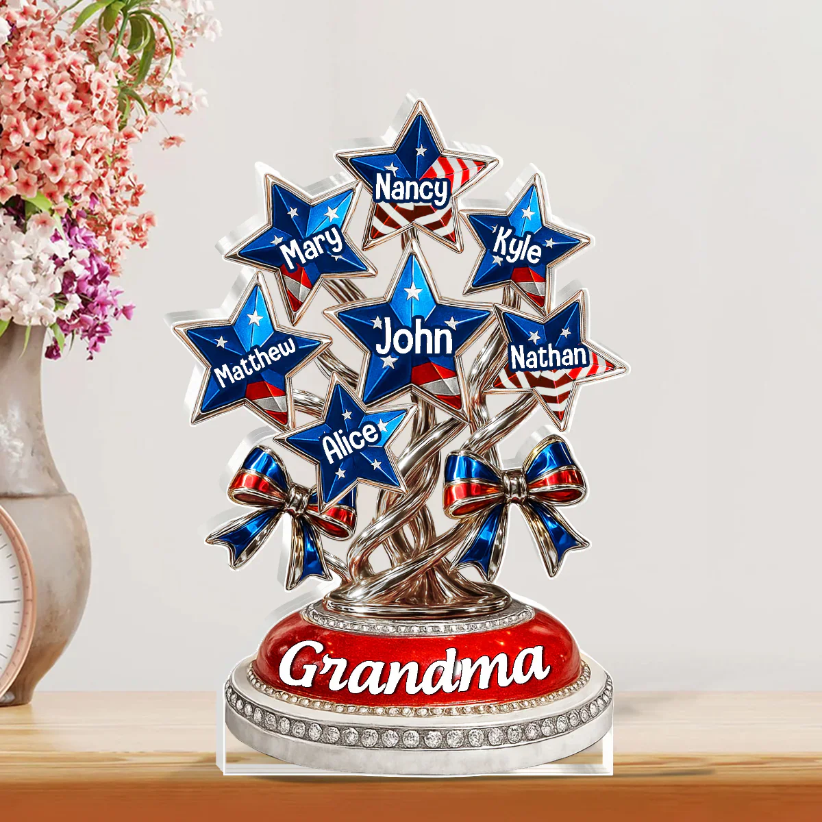 Each Star Holds A Piece Of My Heart - Personalized Custom Shaped Squared Acrylic Plaque - Image 2