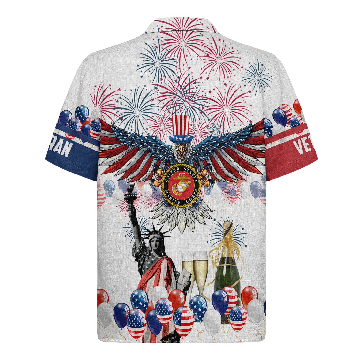 Eagle & Fireworks Military Pride - Hawaiian Shirt - Patriotic Gift For Veterans | HN02 - Image 3