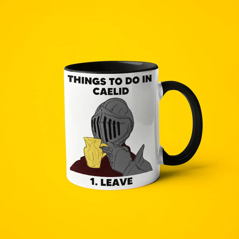 Elden Ring Things To Do In Caelid Leave Funny - Accent Ceramic Mug - Image 6