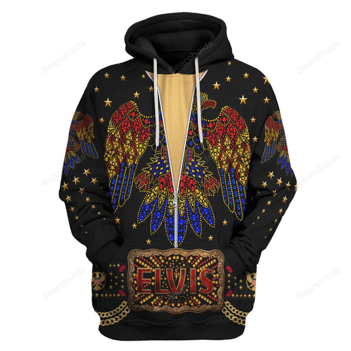 Elvis Aloha Black - Costume Cosplay Hoodie Sweatshirt Sweatpants CSELV010 - Image 2