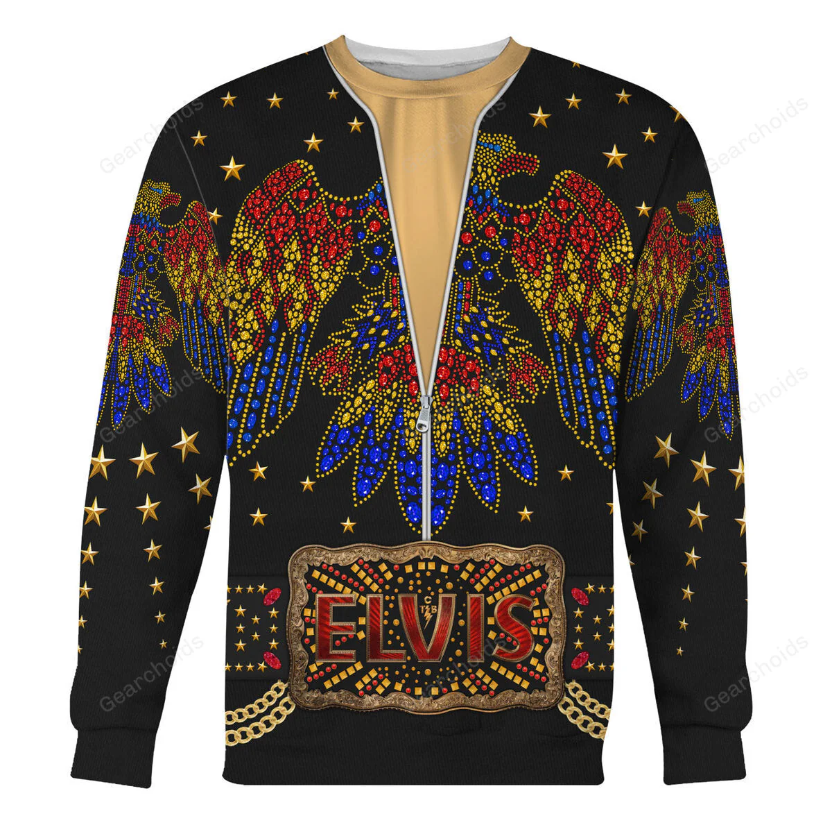 Elvis Aloha Black - Costume Cosplay Hoodie Sweatshirt Sweatpants CSELV010 - Image 4