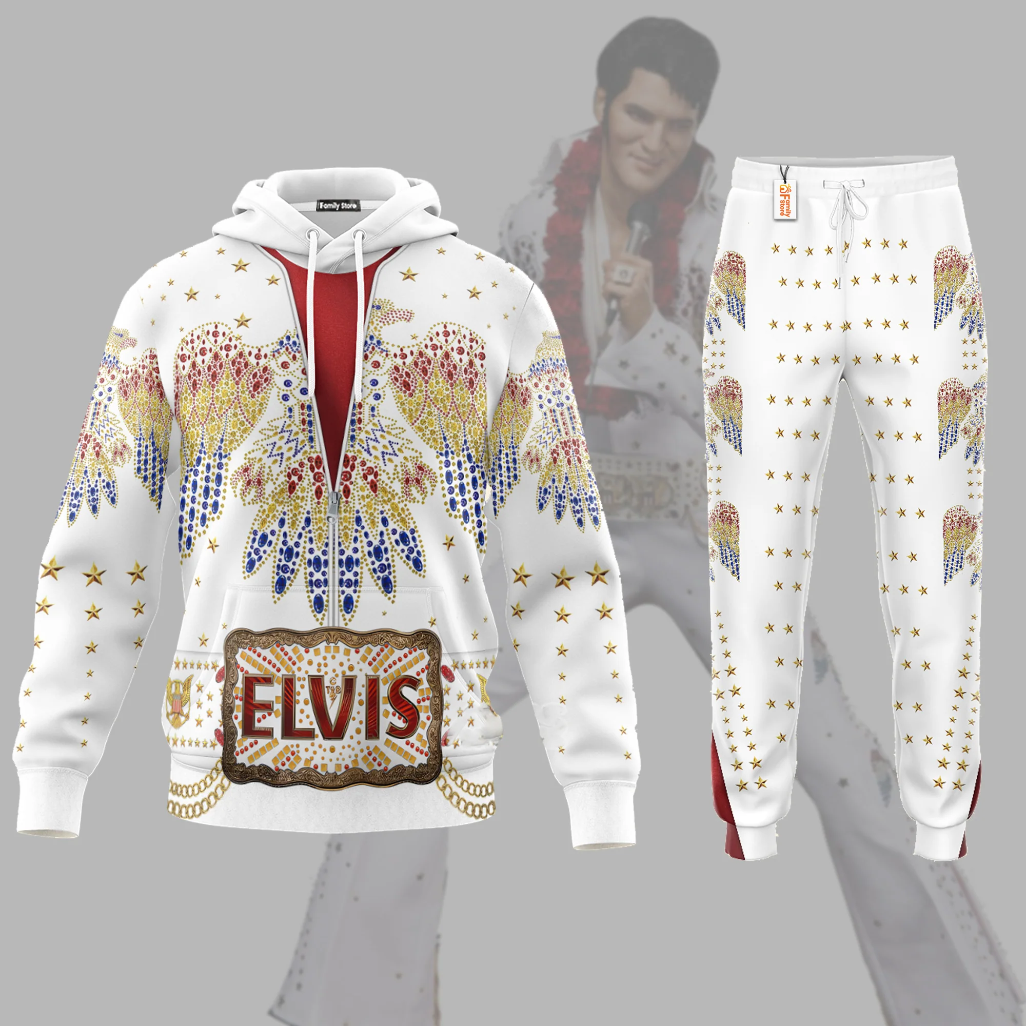Elvis Aloha Costume from Hawaii New - Costume Cosplay Hoodie Sweatshirt Sweatpants CSELV003