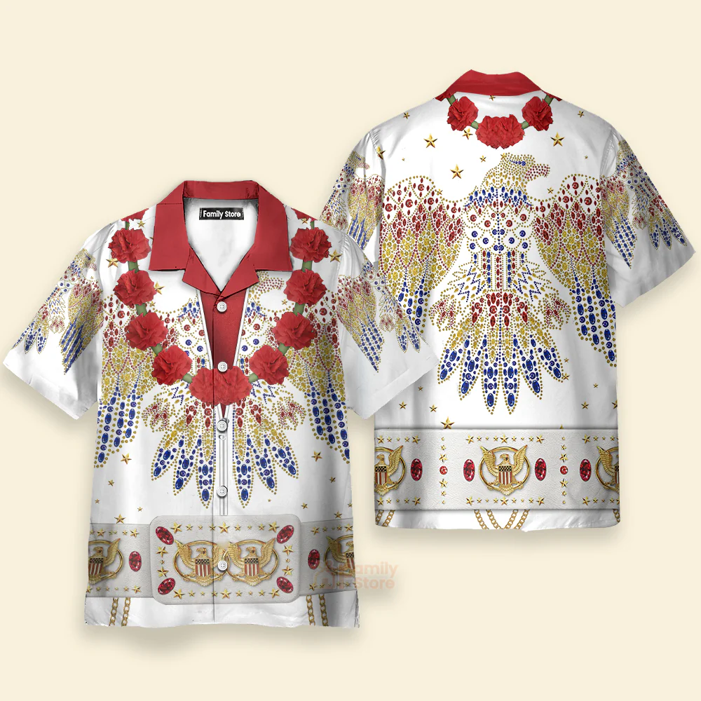 Elvis Aloha Costume  -  Costume Cosplay Hawaiian Shirt CSELV005 - Image 2