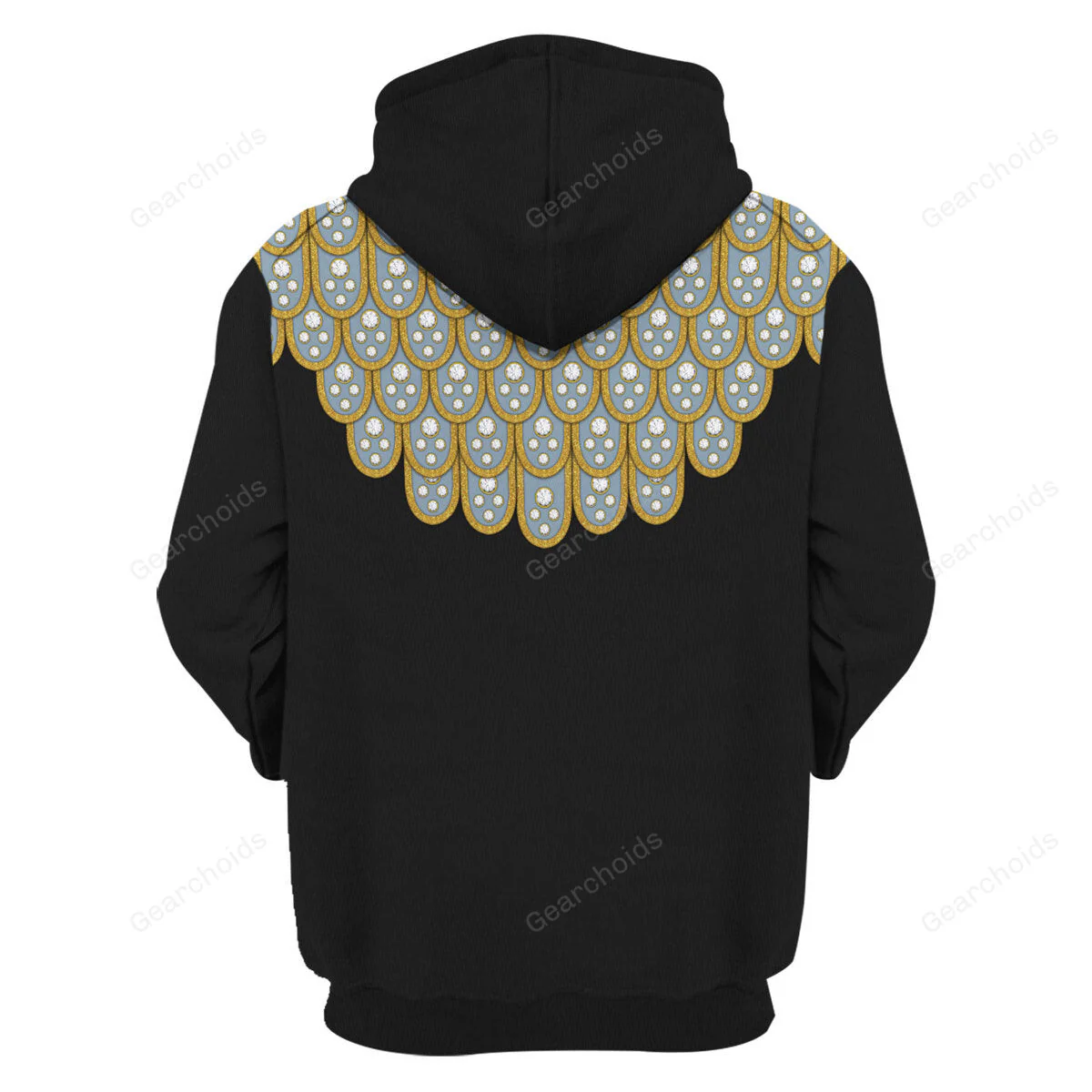 Elvis Armadillo suit in Blue on Black - Costume Cosplay Hoodie Sweatshirt Sweatpants CSELV041 - Image 4