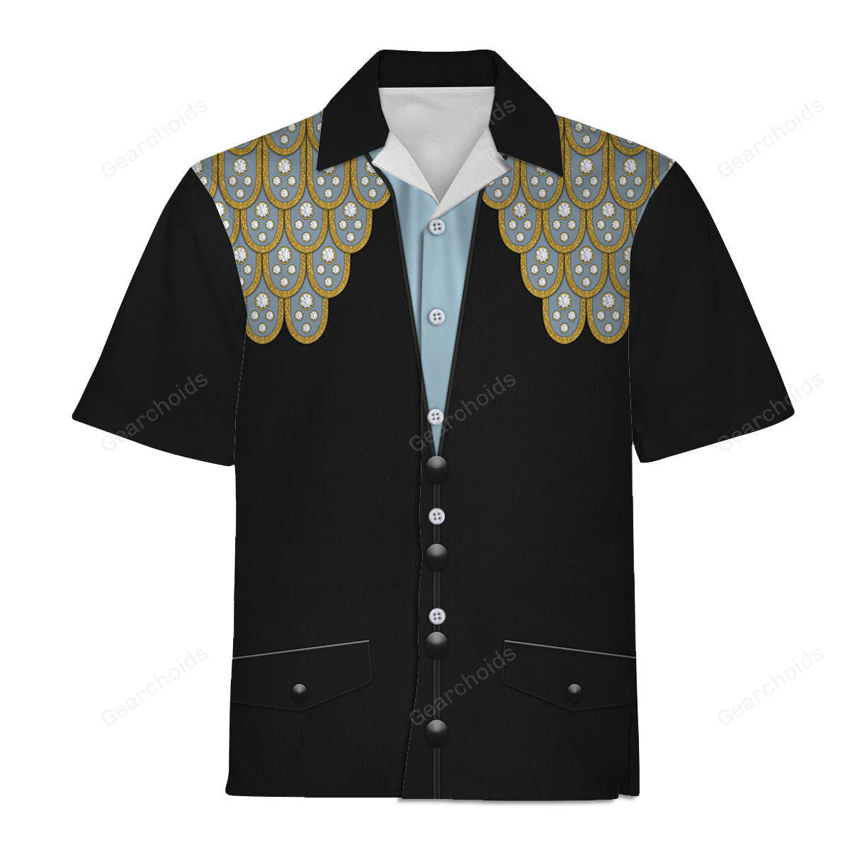 Elvis Armadillo suit in Blue on Black - Costume Cosplay Hoodie Sweatshirt Sweatpants CSELV041 - Image 9