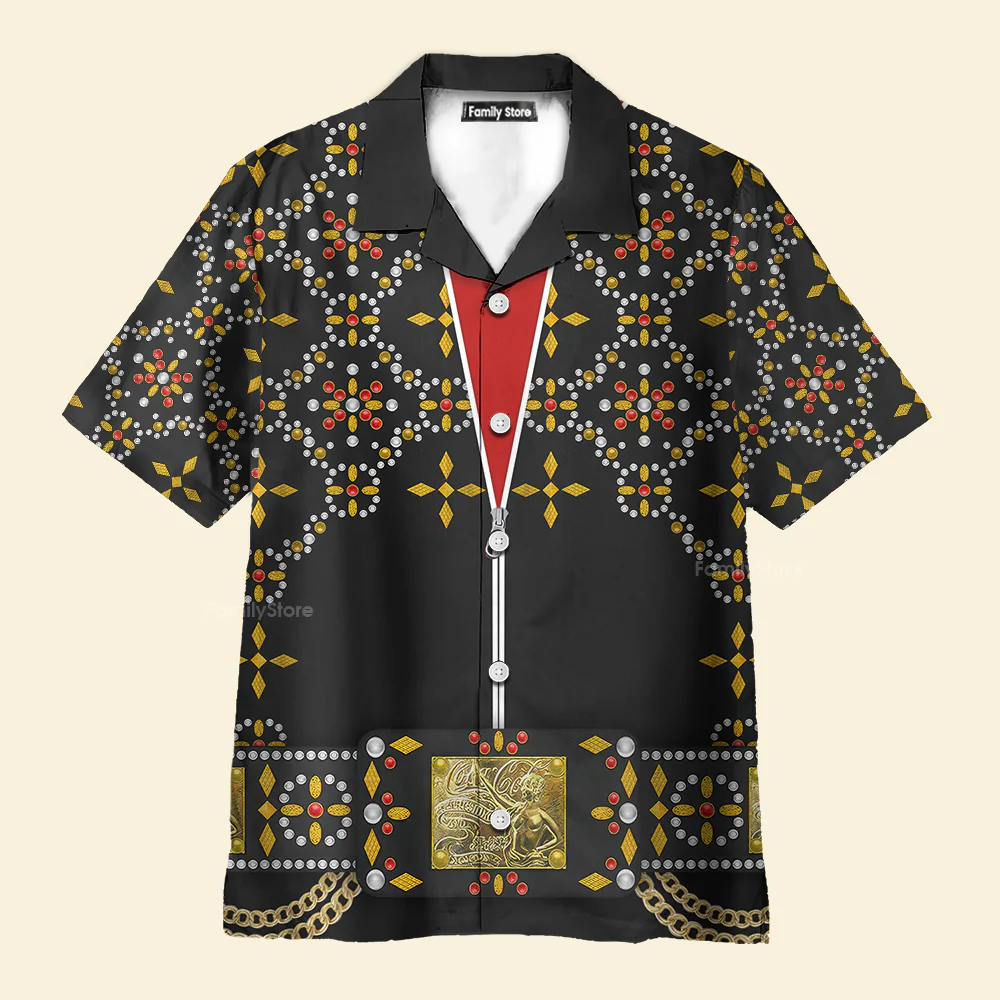 Elvis Black Conquistador Costume Black - Costume Cosplay Hawaiian Shirt CSELV015