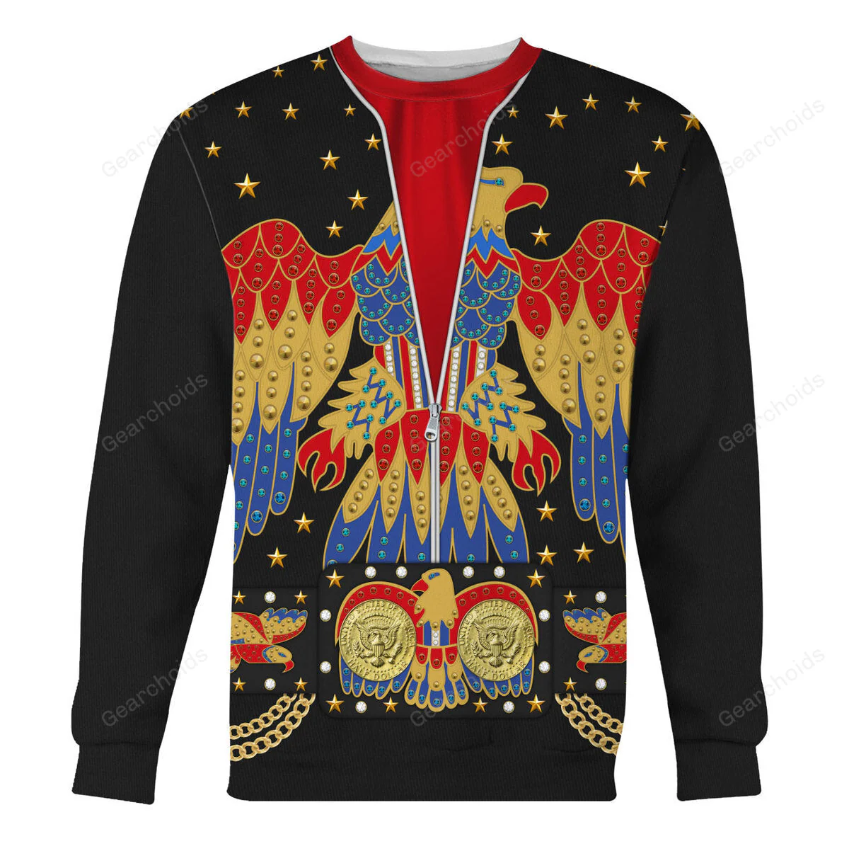 Elvis EAGLE Black - Costume Cosplay  Hoodie Sweatshirt Sweatpants Hawaiian shirt Tshirt CSELV012 - Image 5