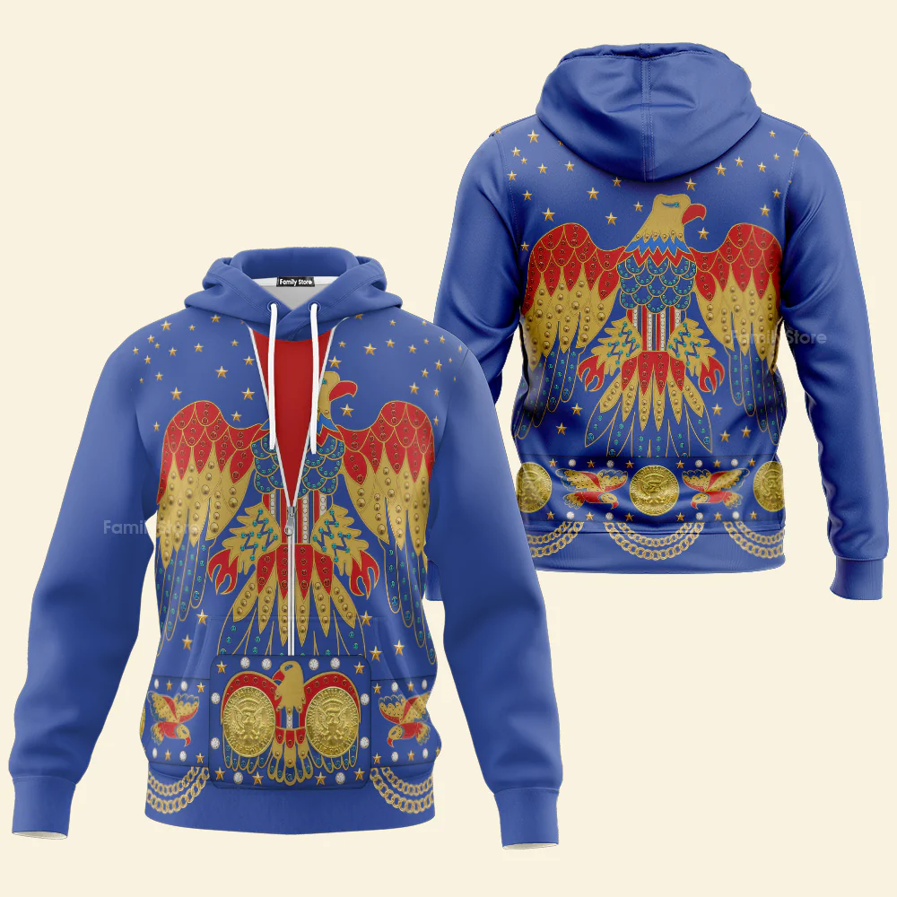 Elvis EAGLE Blue - Costume Cosplay Hoodie Sweatshirt Sweatpants CSELV023 - Image 3