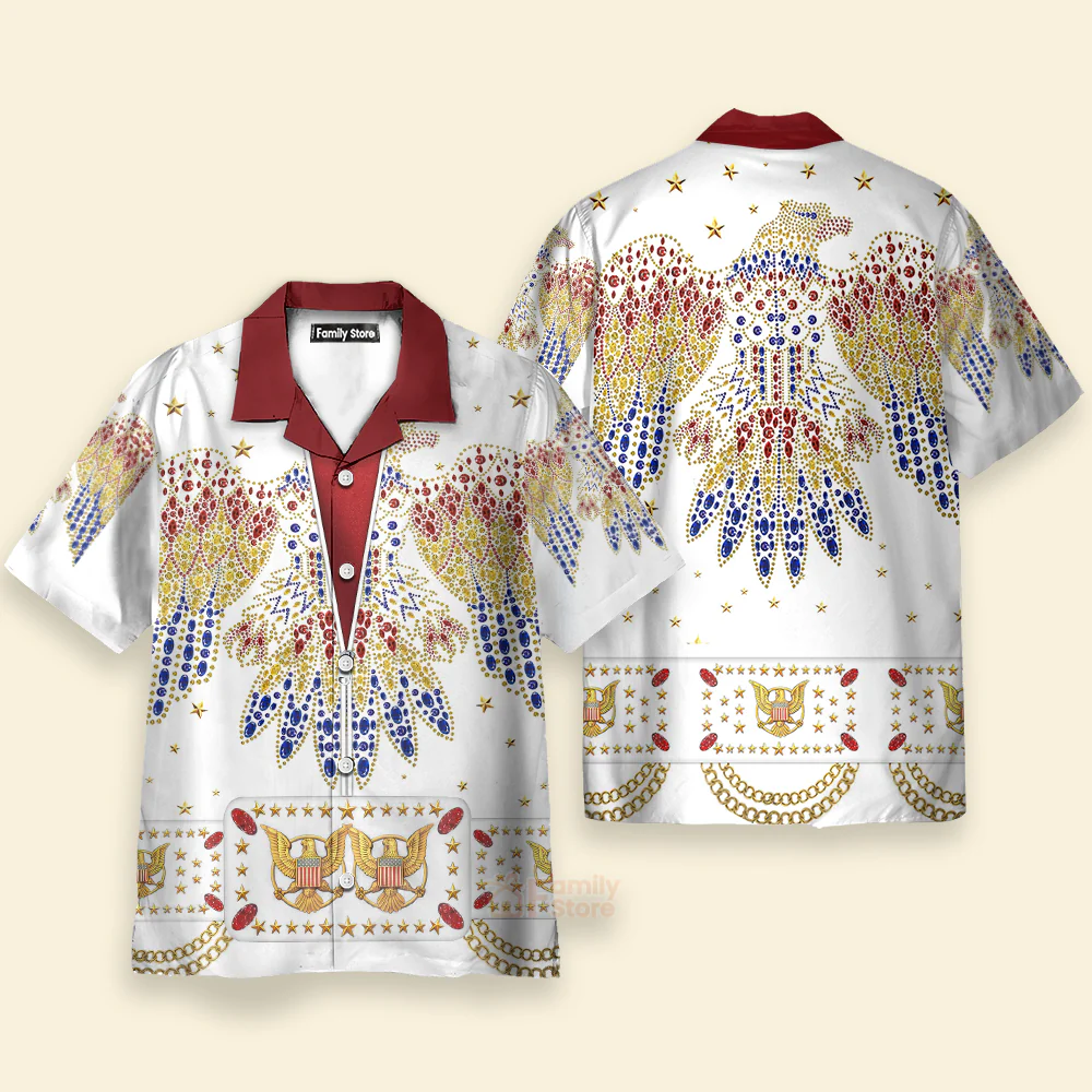Elvis Aloha Costume From Hawaii - Costume Cosplay Hawaiian Shirt CSELV001 - Image 2