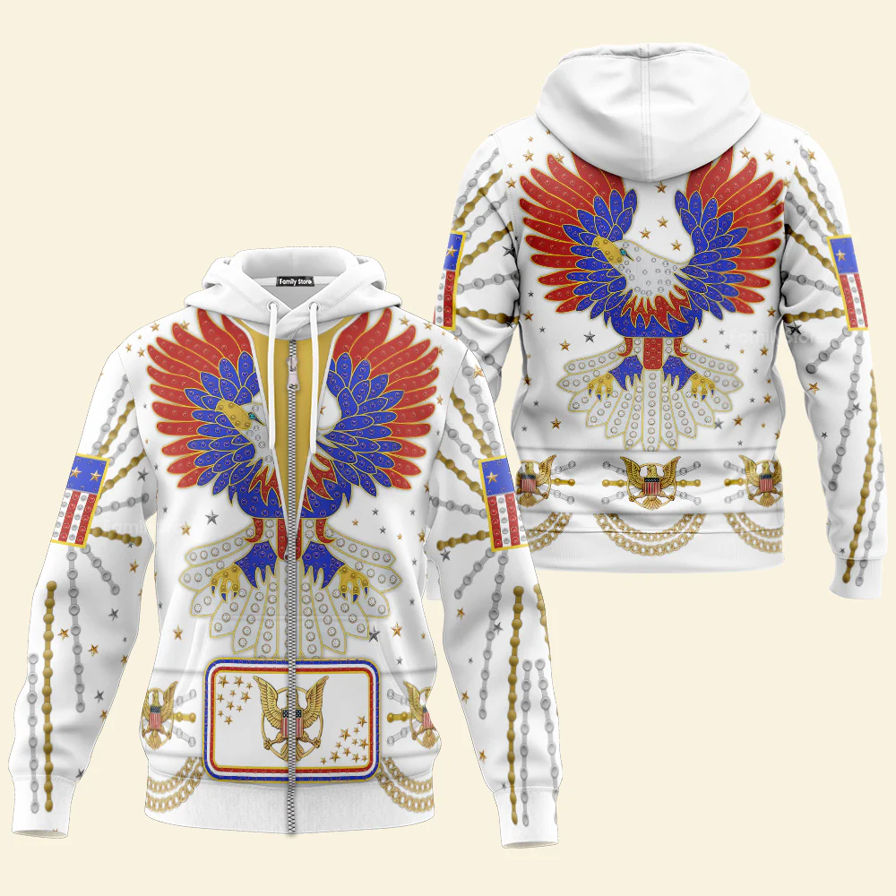 Elvis New Generation Eagle - Costume Cosplay Hoodie Sweatshirt Sweatpants CSELV030 - Image 4