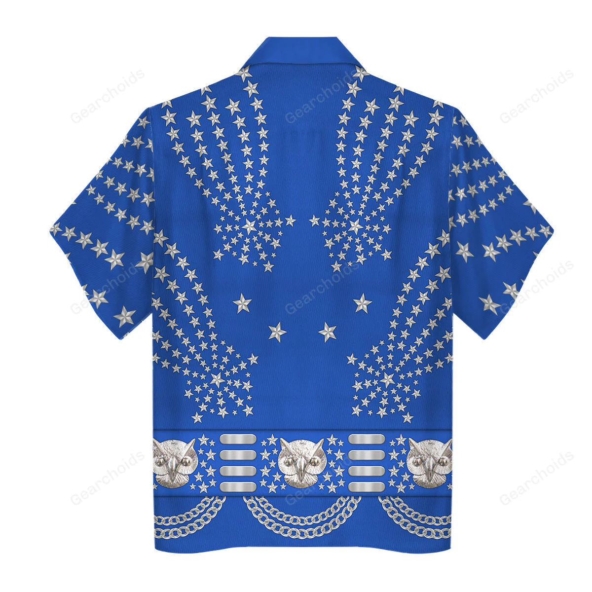 Elvis Owl Blue - Costume Cosplay Hawaiian Shirt CSELV006 - Image 2
