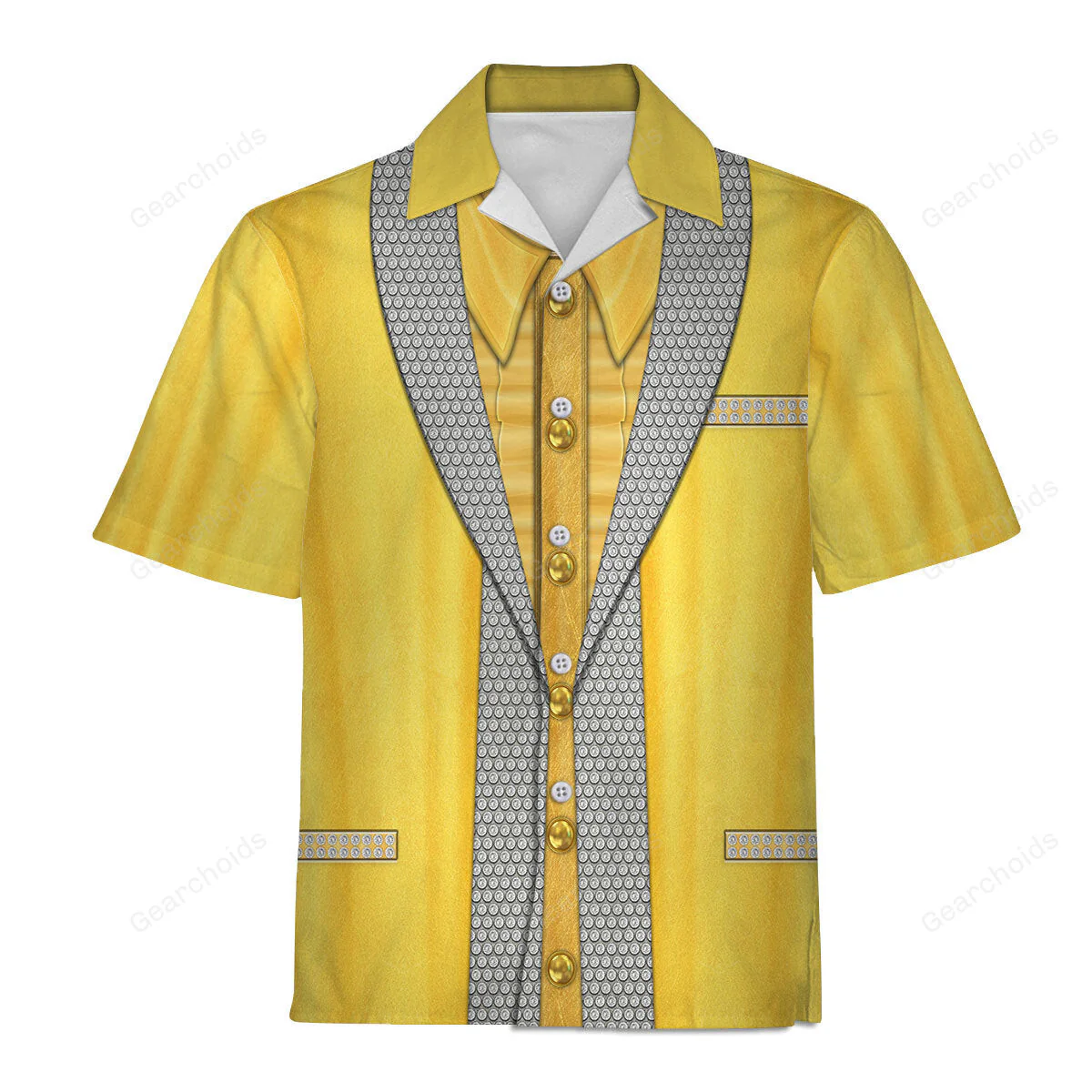 Elvis Presley Gold Lame - Costume Cosplay Hawaiian Shirt CSELV046