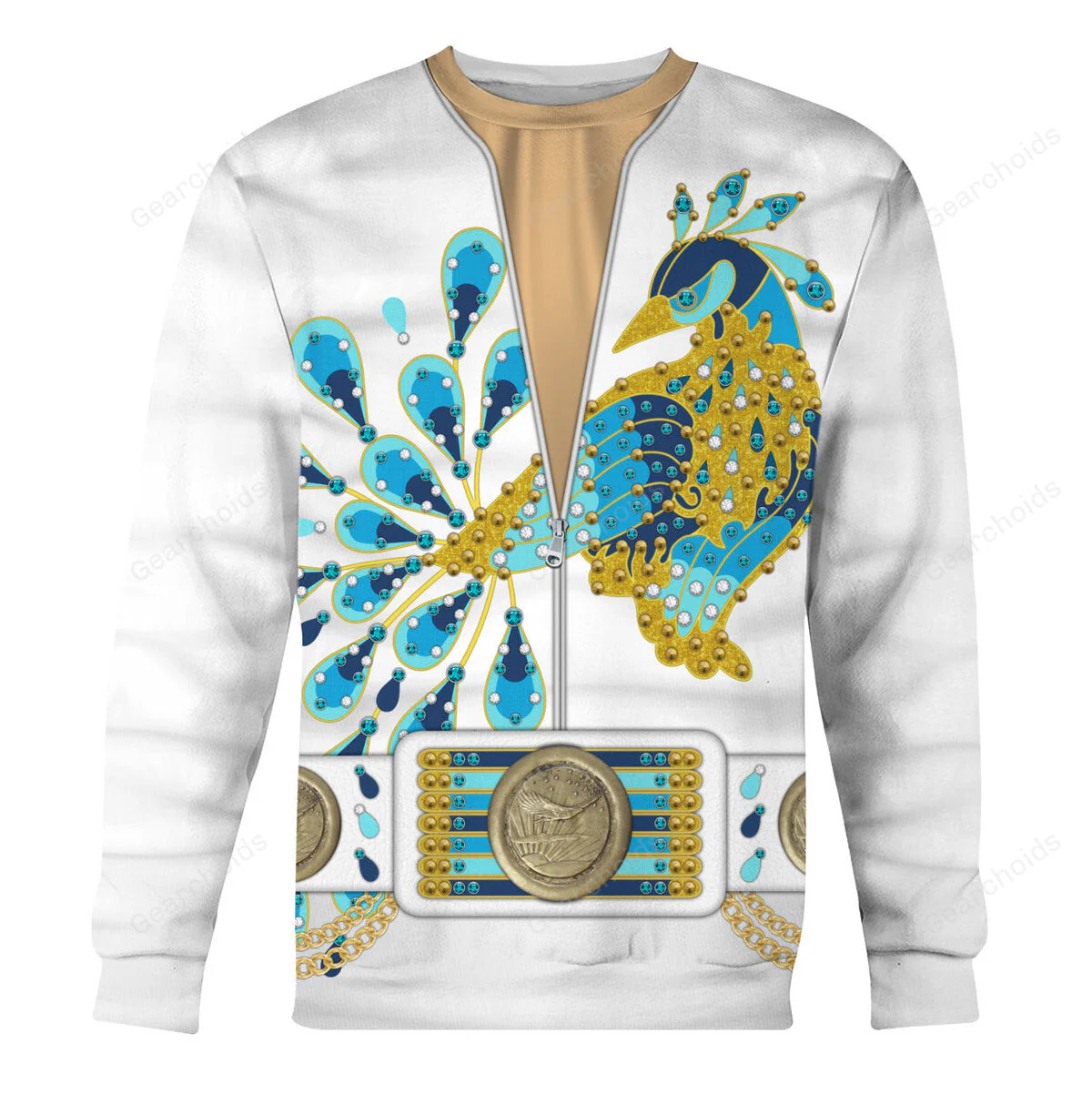 Elvis Presley Peacock Outfit - Costume Cosplay Hoodie Sweatshirt Sweatpants CSELV004 - Image 7