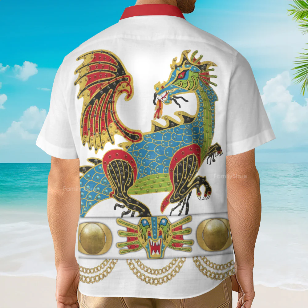 Elvis Presley The Dragon Outfit Black - Costume Cosplay Hawaiian Shirt CSELV017 - Image 3