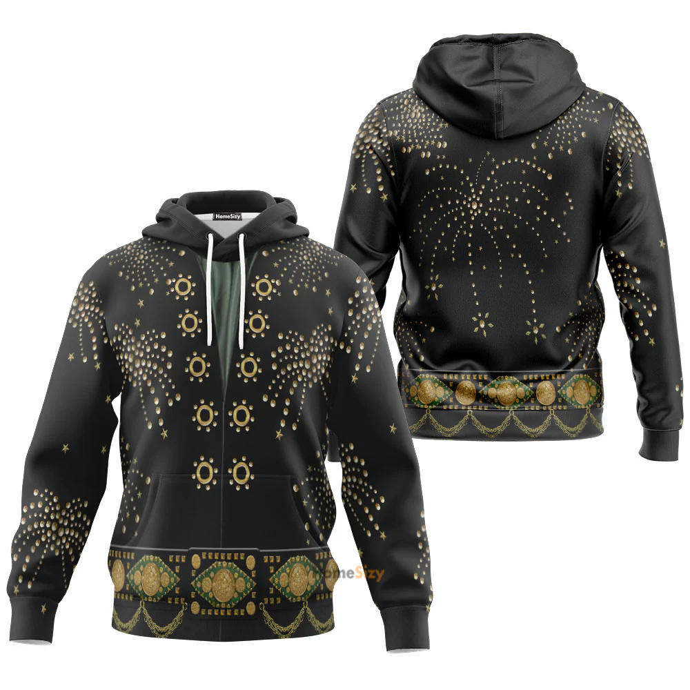 Elvis Presley The Fireworks Black - Costume Cosplay Hoodie Sweatshirt Sweatpants CSELV020 - Image 2