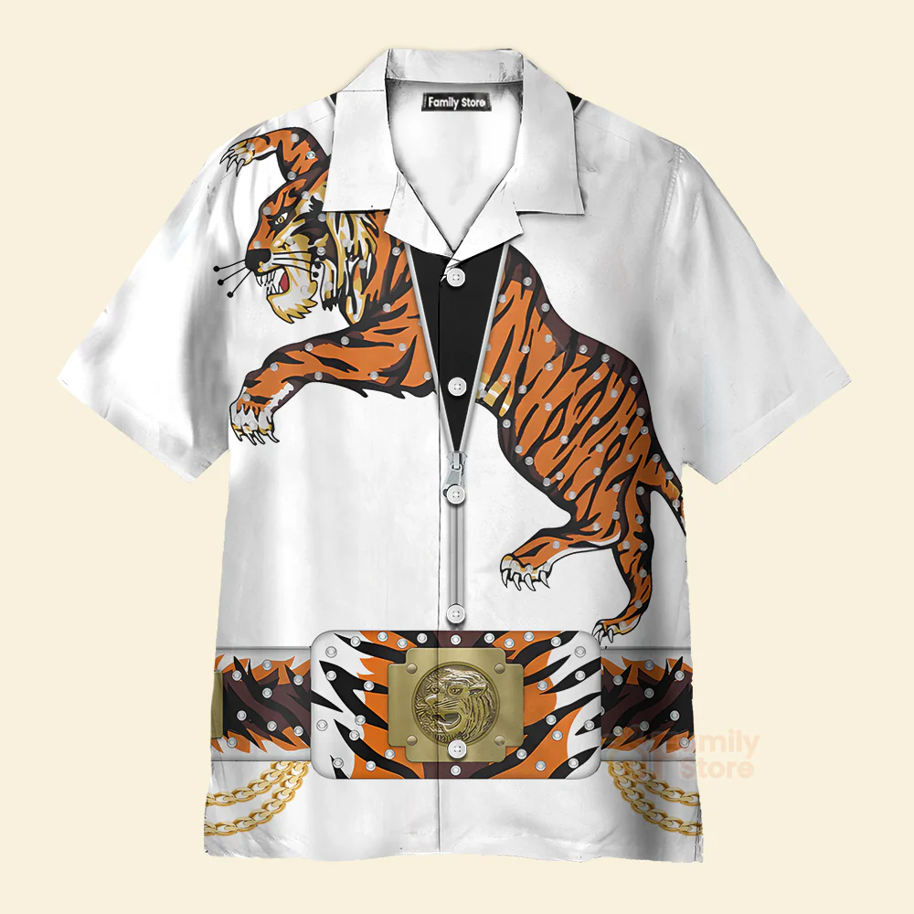 Elvis Presley Tiger - Costume Cosplay Hawaiian Shirt CSELV002