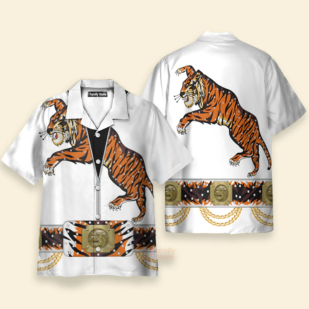 Elvis Presley Tiger - Costume Cosplay Hawaiian Shirt CSELV002 - Image 2