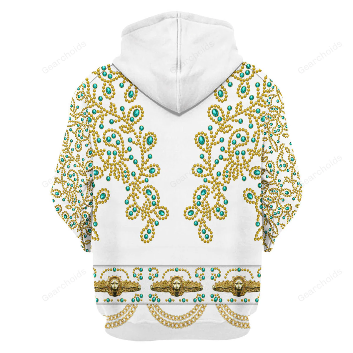 lvis Spanish Flower - White With Green Stones - Costume Cosplay Hoodie Sweatshirt Sweatpants CSELV032 - Image 4
