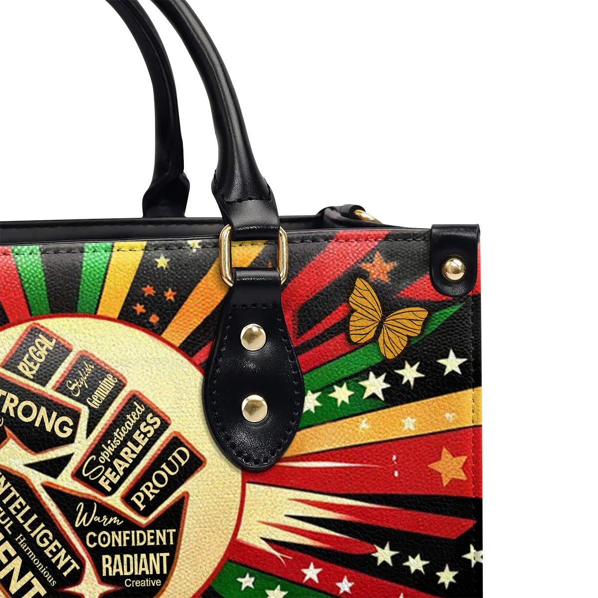 Empowerment Juneteenth Spirit Quote Tote - Personalized Leather Handbag - Gift For Black Women | HD95 - Image 5