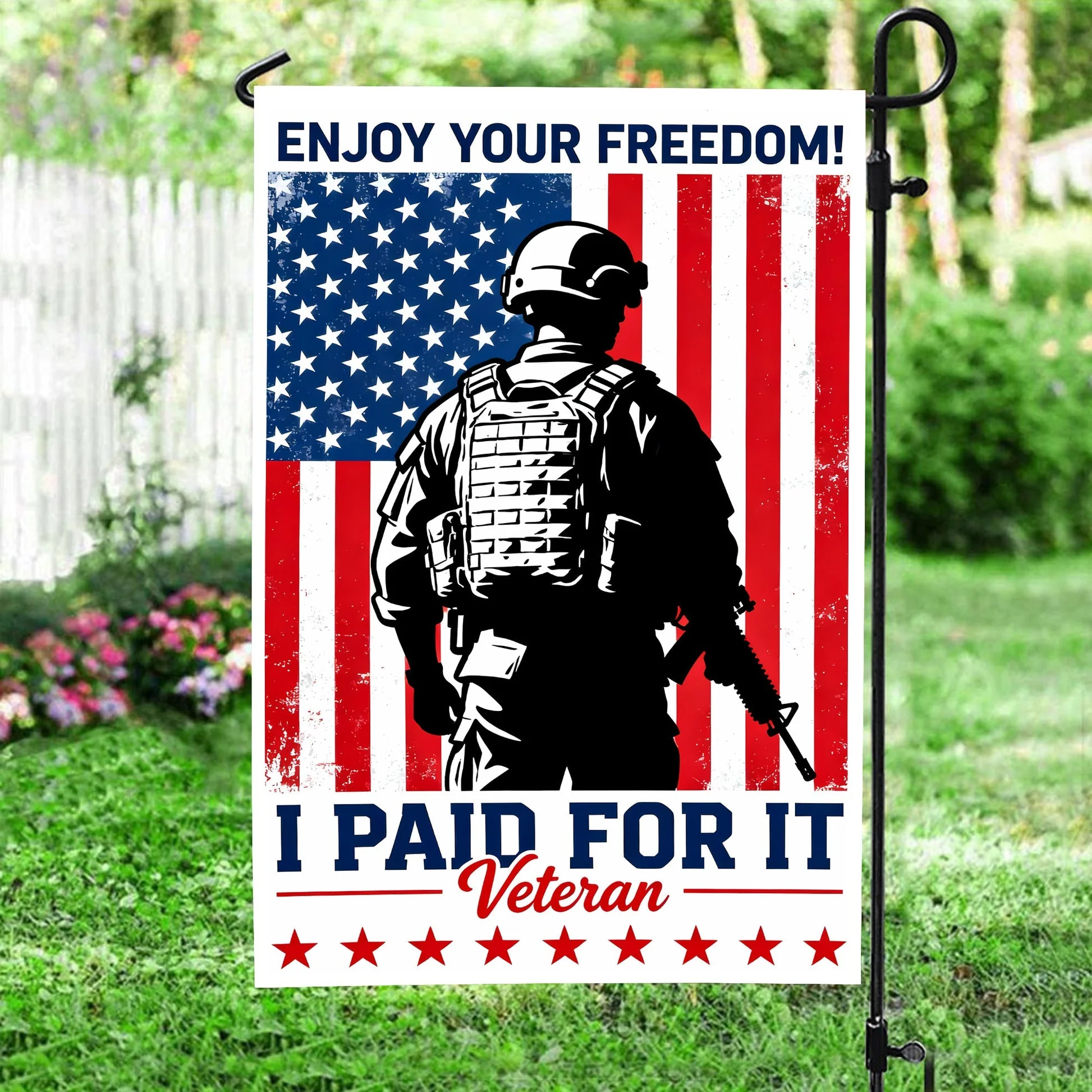 Enjoy Your Freedom I Paid For It Veteran Flag - Gift For Veteran, Patriotic | HN02 - Image 2