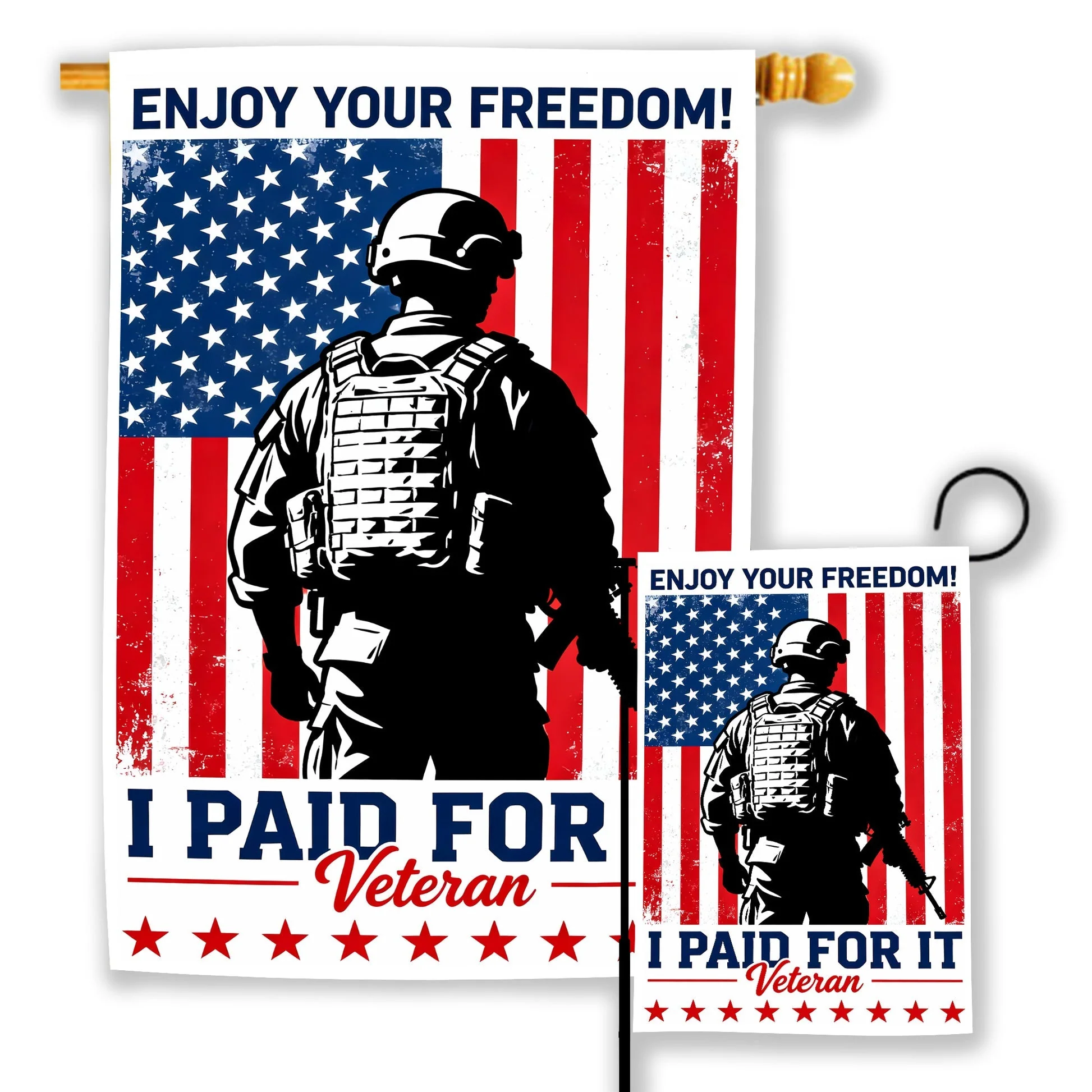 Enjoy Your Freedom I Paid For It Veteran Flag - Gift For Veteran, Patriotic | HN02 - Image 5