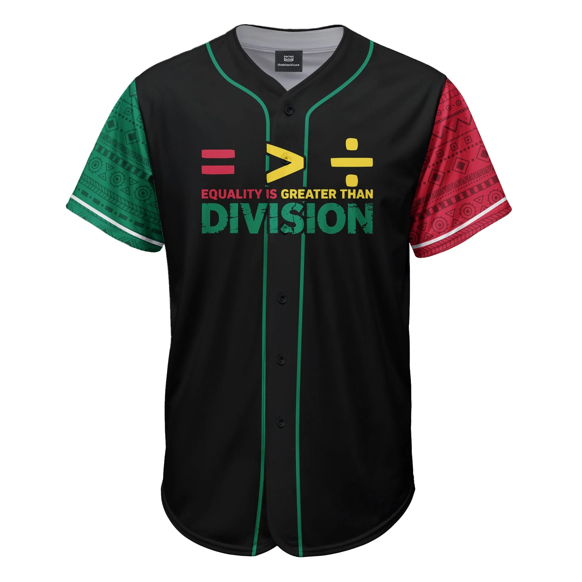 Equality Is Greater Than Division - African American Baseball Jersey - Gift for Black Dad, Grandpa, Husband - Image 3