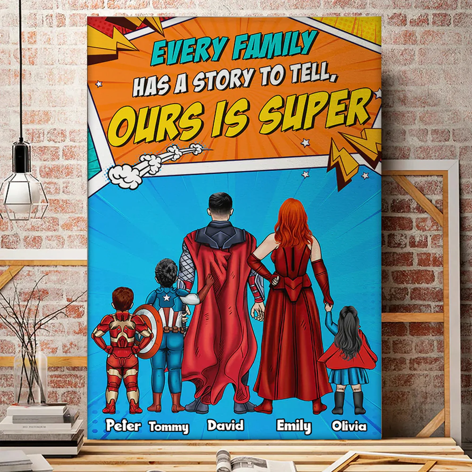 Every Family Has A Story To Tell - Gift For Dad, Husband, Father's Day - Personalized Canvas Poster - Image 2