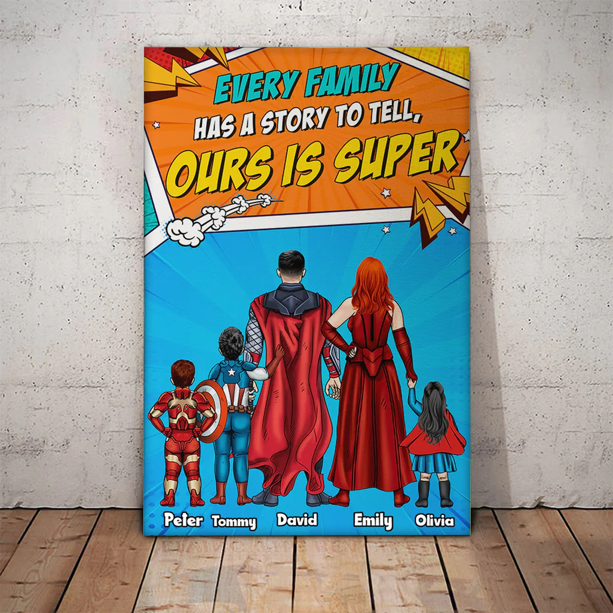 Every Family Has A Story To Tell - Gift For Dad, Husband, Father's Day - Personalized Canvas Poster - Image 3