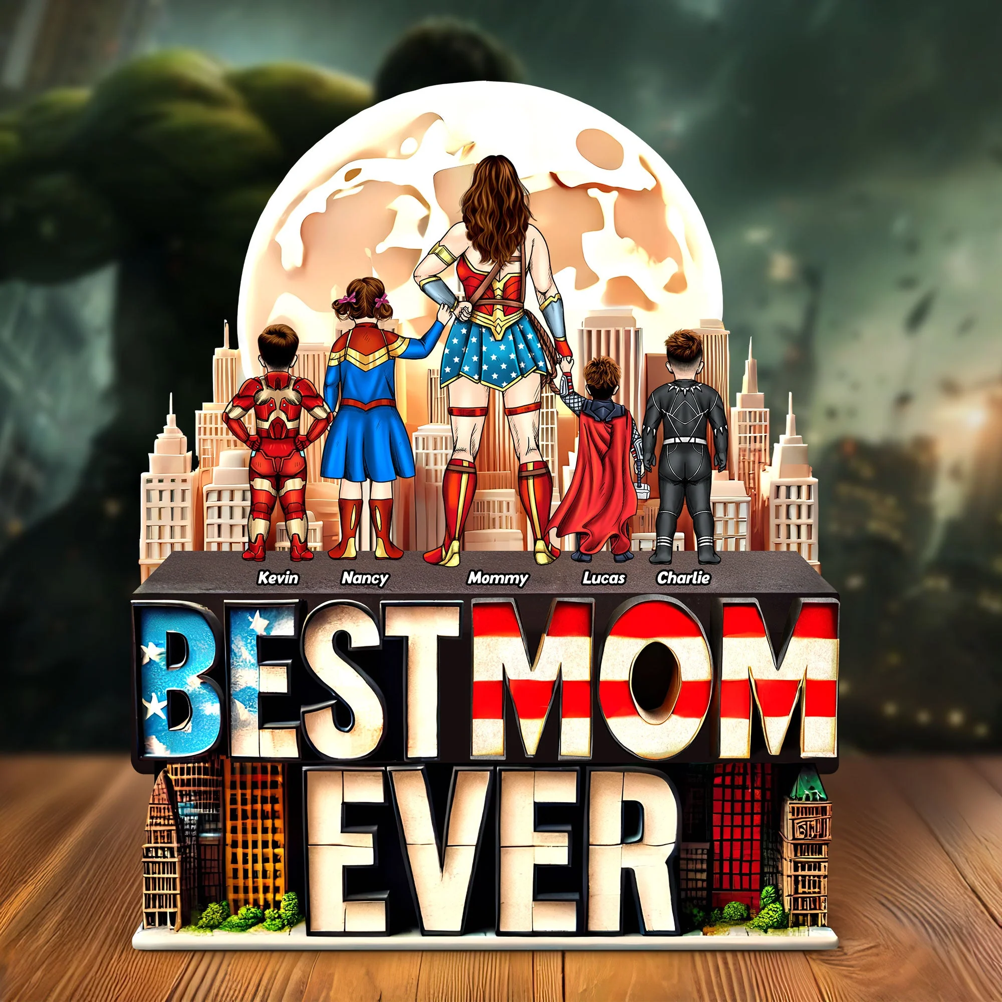 Every Family Needs a Super Mom - Personalized Shaped Acrylic Plaque - Gift For Mom, Grandma | CL02 HN02 - Image 2