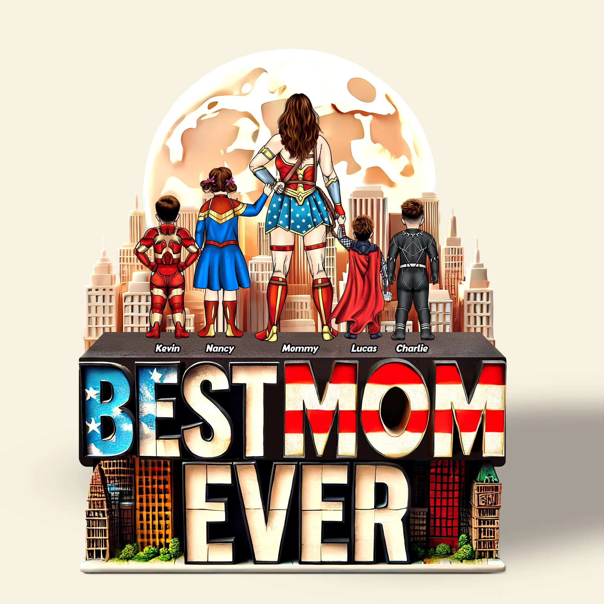 Every Family Needs a Super Mom - Personalized Shaped Acrylic Plaque - Gift For Mom, Grandma | CL02 HN02 - Image 3