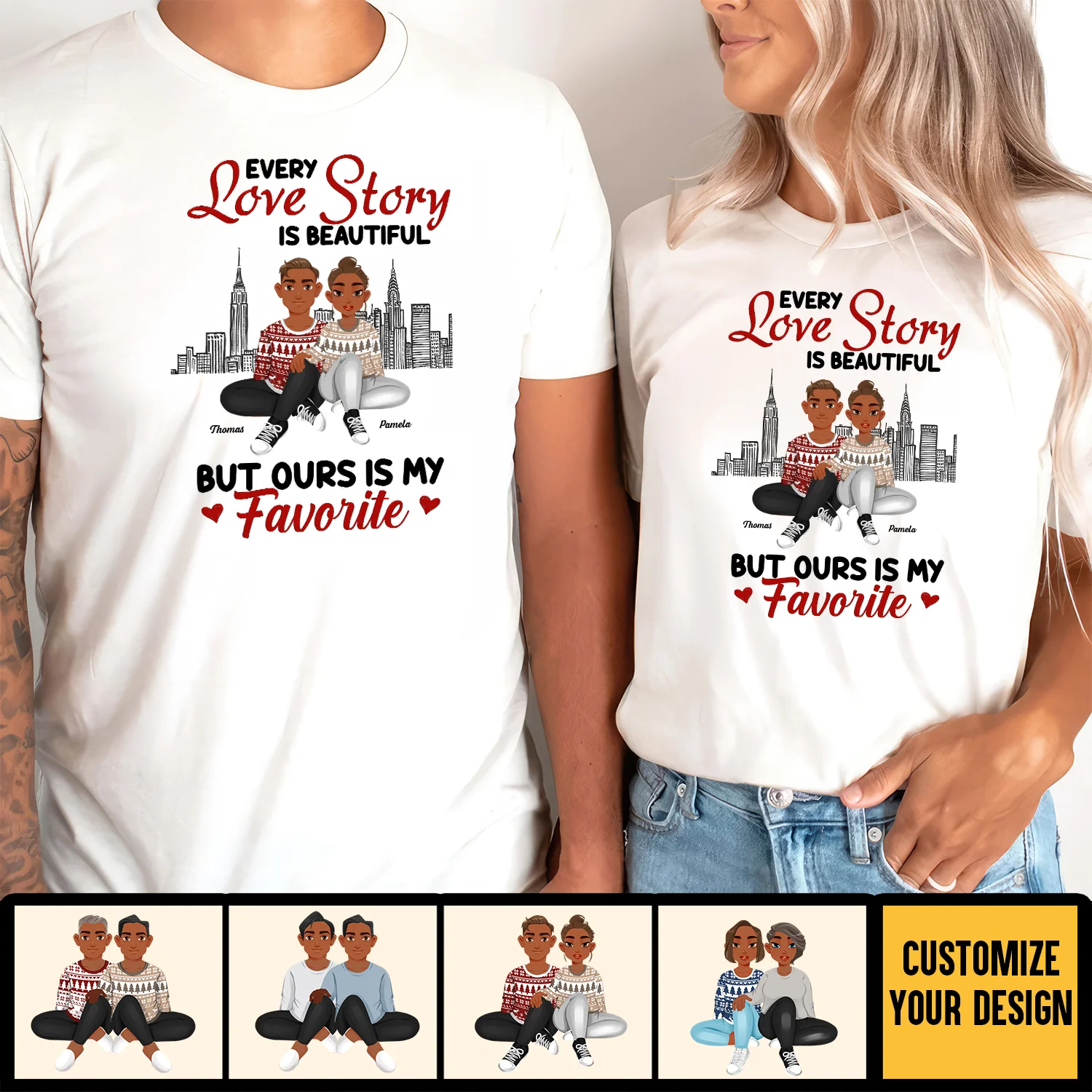 Every Love Story Is Beautiful But Ours Is My Favorite Black African - Personalized Shirt - Gift For Couple, Husband Wife - GR1 NH96 - Image 2