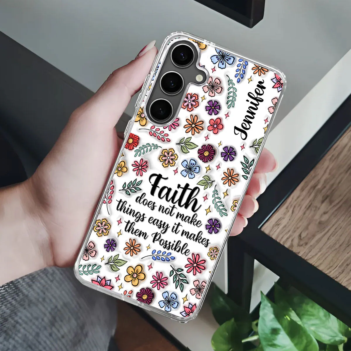Faith Does Not Make Things Easy It Makes Them Possible - Personalized 3D Inflated Effect Phone Case TD118 - Image 4
