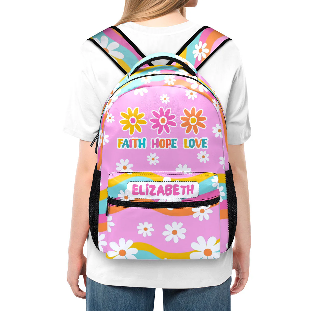 Faith Hope Love - Personalized Backpack - Back To School Gift For Kids TD118 - Image 4