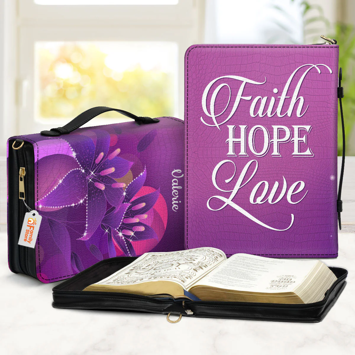 Faith, Hope, Love - Thoughtful Gift For Christians - Personalized Bible Covers - AT4080716 - Image 2