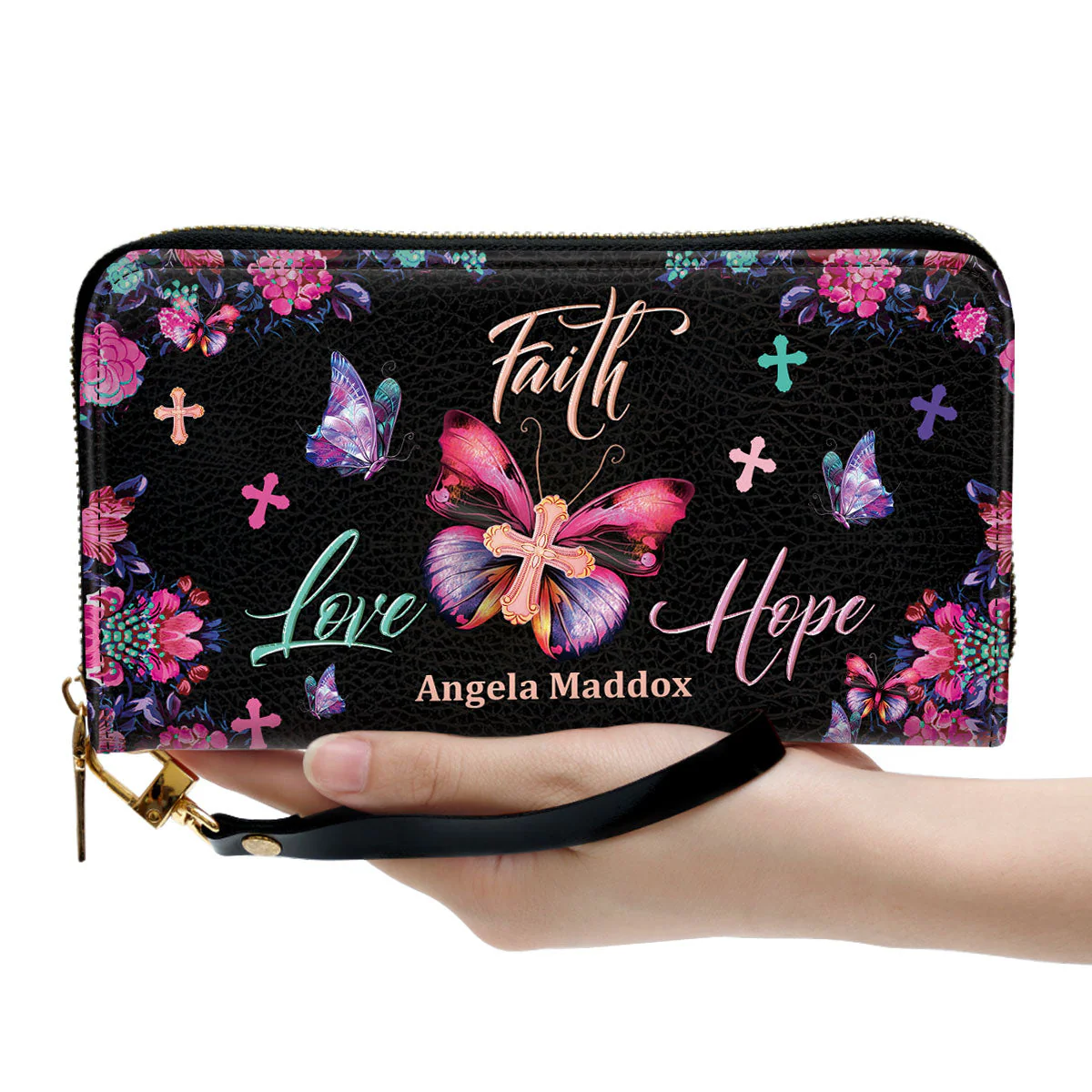 Faith Love Hope - Personalized Clutch Purse - Gift For Christian Women TD118 - Image 3