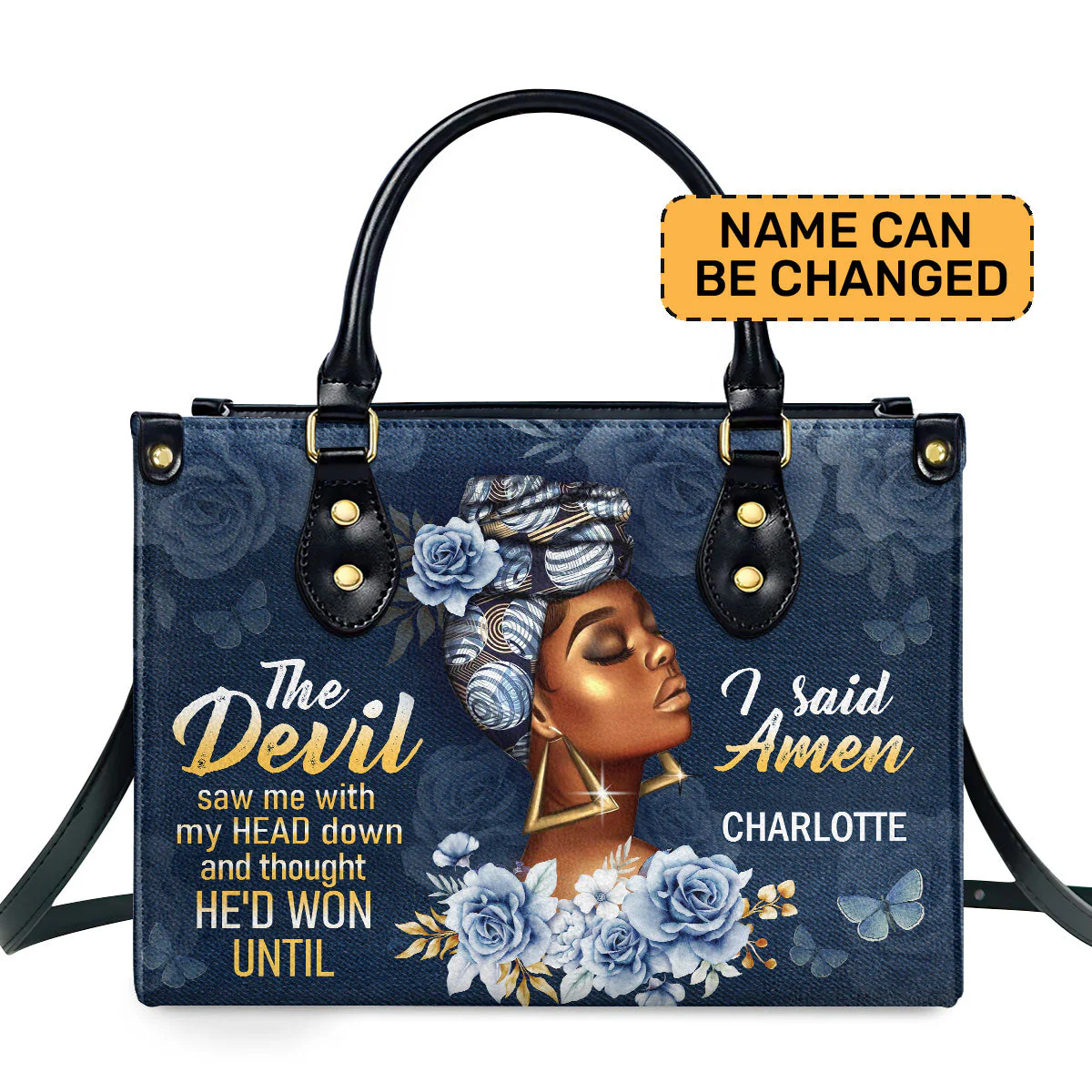 Faith Over Fear Amen - Personalized Leather Handbag - Christian Gift For Her HD95