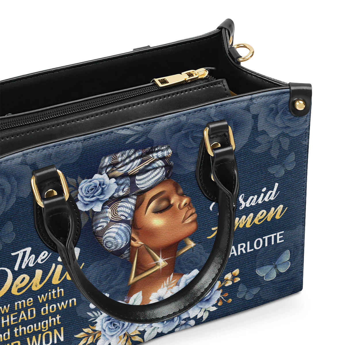 Faith Over Fear Amen - Personalized Leather Handbag - Christian Gift For Her HD95 - Image 3