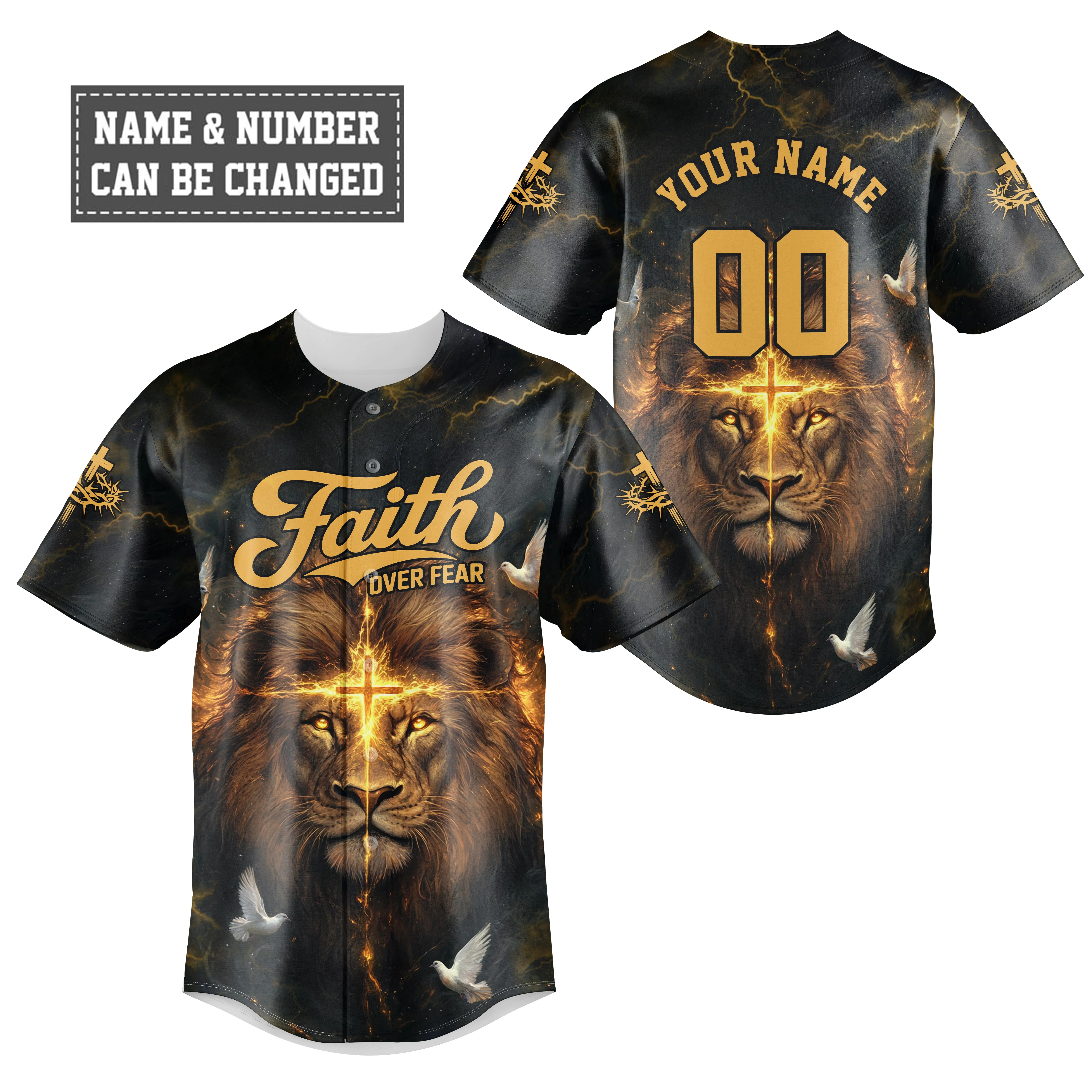 Faith Over Fear Divine Strength Baseball Jersey Bundle - Image 2
