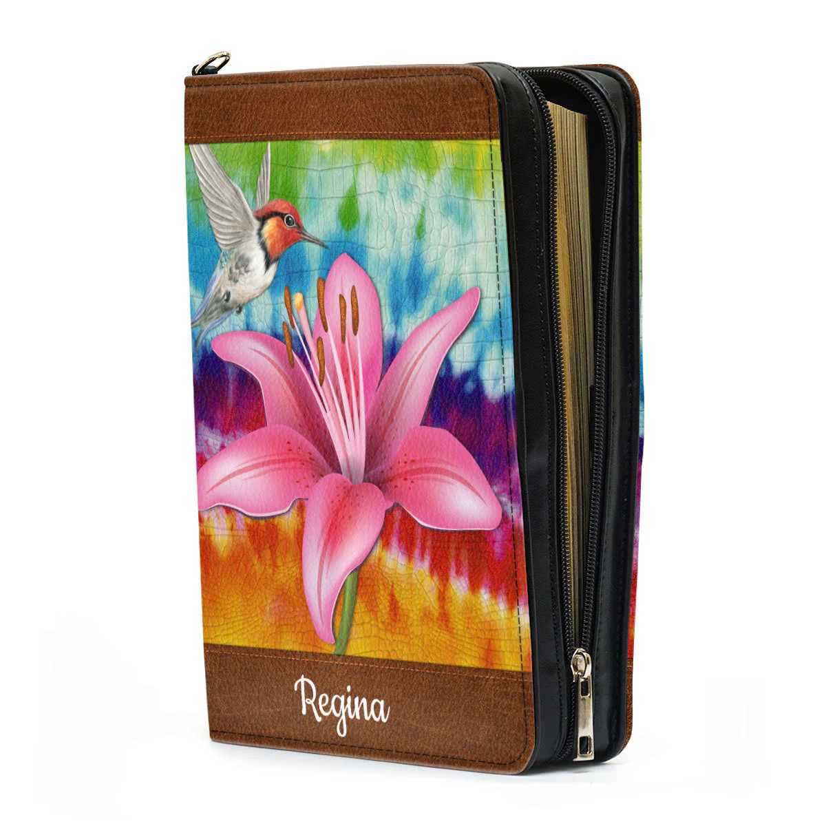 Faith Over Fear Lily Flower - Thoughtful Gift For Christians - Personalized Bible Covers - AT4080741 - Image 4