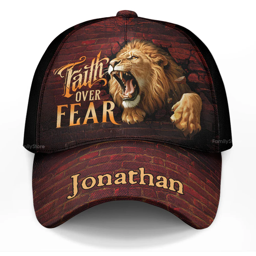 Faith Over Fear - Personalized Classic Cap - Gift For Dad, Husband, Grandpa HN02 - Image 5