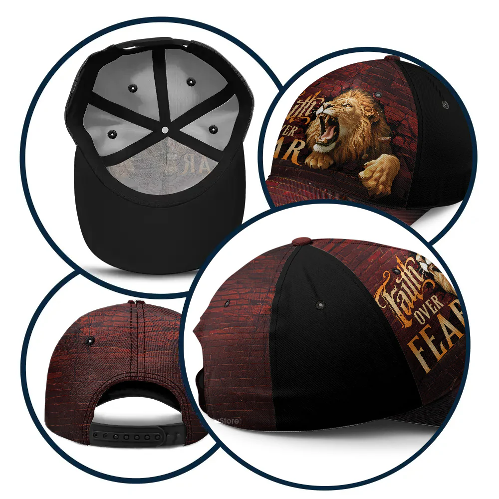 Faith Over Fear - Personalized Classic Cap - Gift For Dad, Husband, Grandpa HN02 - Image 8