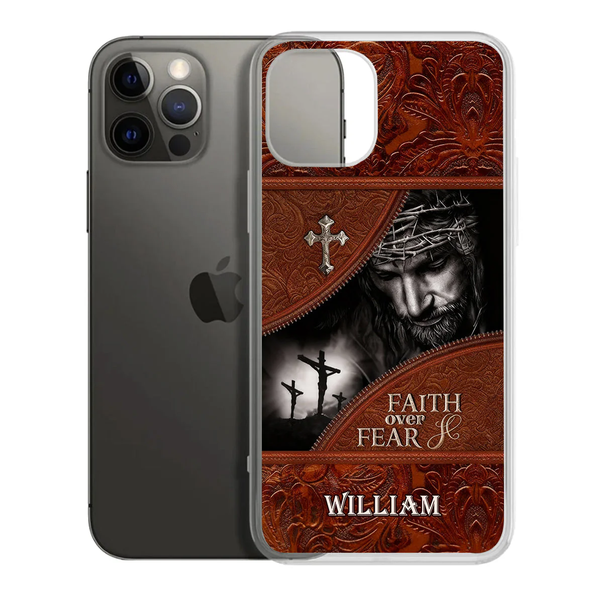 Faith Over Fear - Personalized Phone Case - Christian Gift BA01 - Image 7