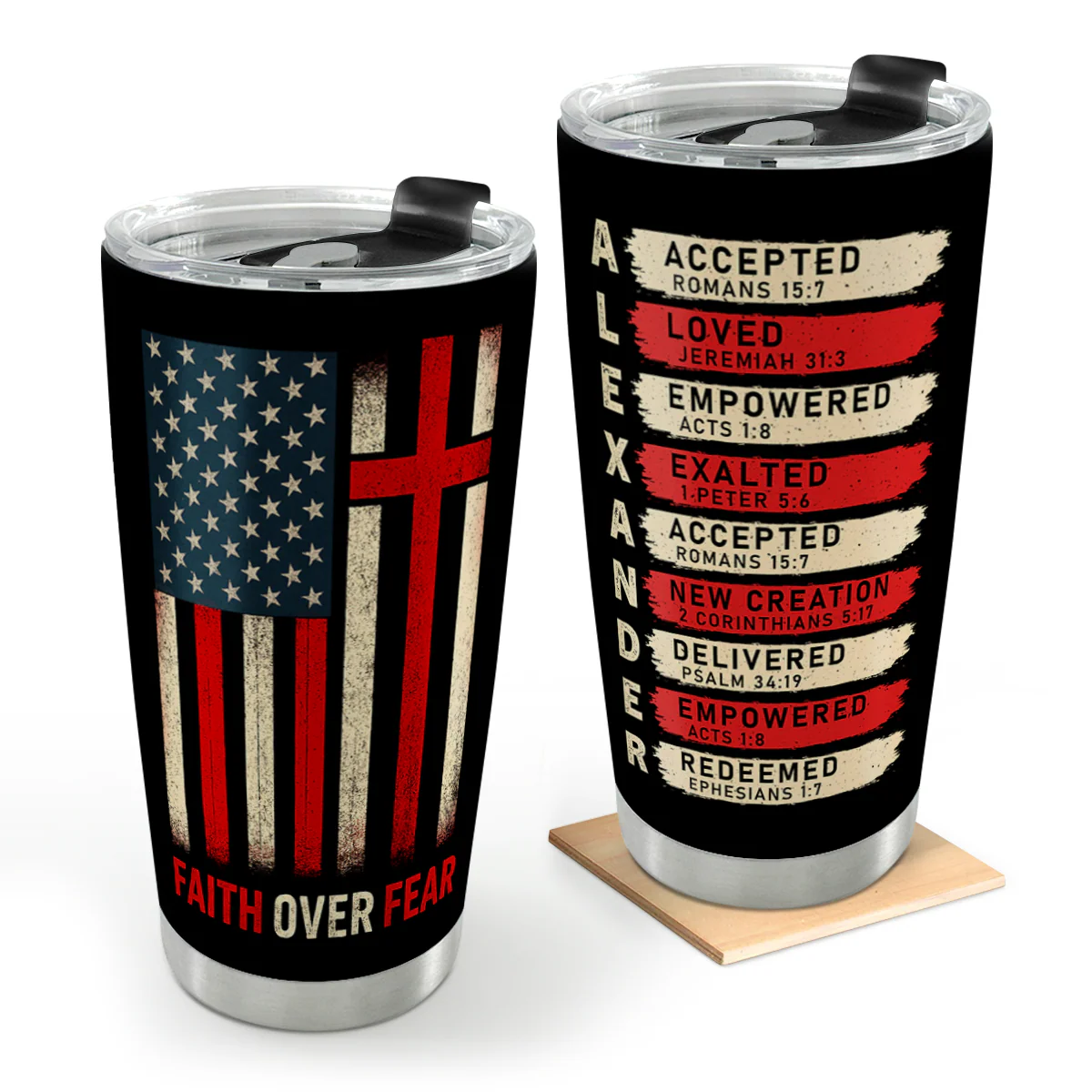 Faith Over Fear - Personalized Stainless Steel Tumbler
